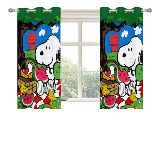 Snoopy Eat Fruits Peach Skin Window Curtains