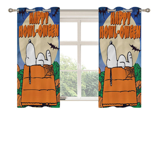 Snoopy Halloween 2 Peach Skin Window Curtains
