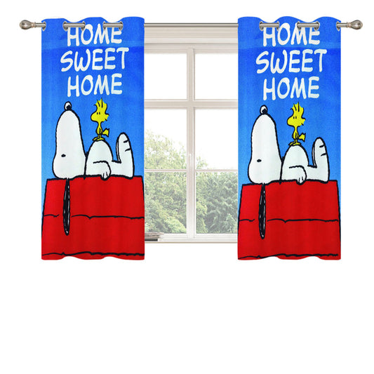 Snoopy Home Sweet Home Peach Skin Window Curtains