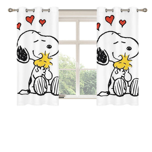 Snoopy Hug Peach Skin Window Curtains