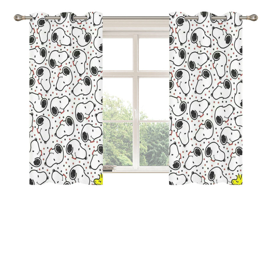 Snoopy Pattern Mobile Peach Skin Window Curtains