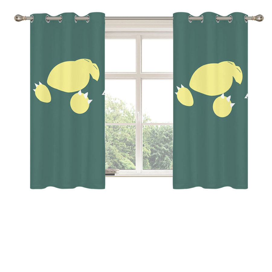 Snorlax Art Peach Skin Window Curtains