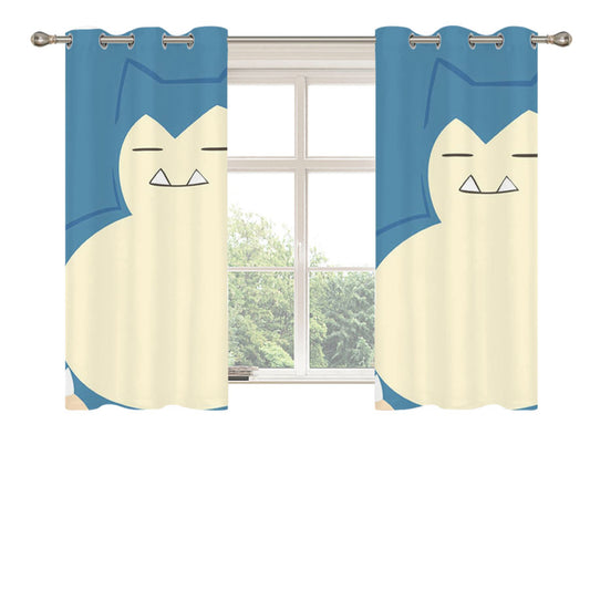Snorlax Pokemon Peach Skin Window Curtains