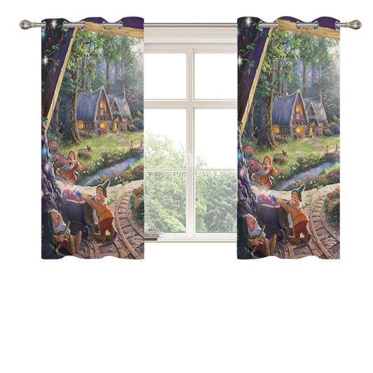 Snow White And The Seven Dwarfs Peach Skin Window Curtains