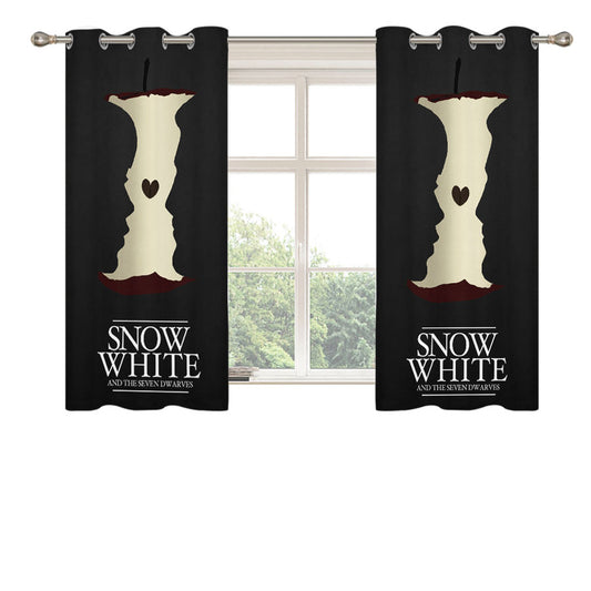 Snow White Cover Poster Design Peach Skin Window Curtains