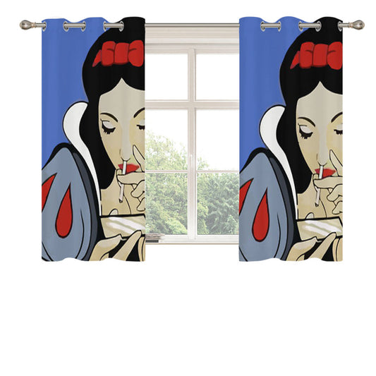 Snow White Punk Smoking Peach Skin Window Curtains
