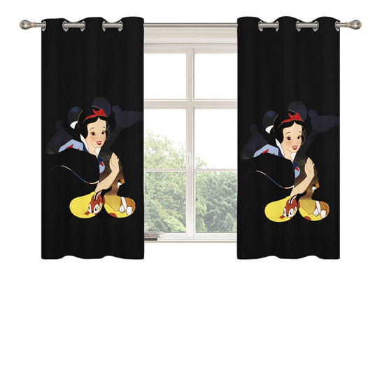 Snow White X Mickey Silhouette Peach Skin Window Curtains
