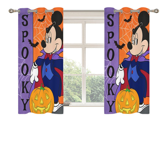 Spooky Mickey Mouse Peach Skin Window Curtains