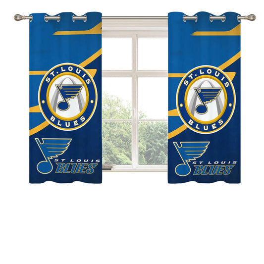 St Louis Blues Peach Skin Window Curtains