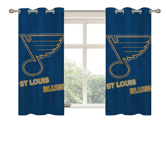 St Louis Blues Art Peach Skin Window Curtains