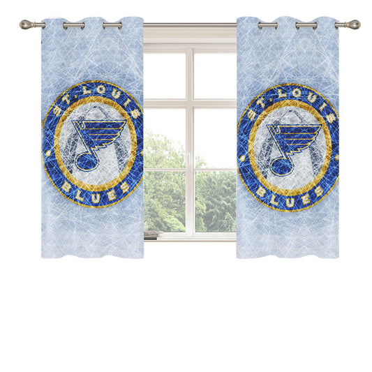 St Louis Blues Logo Peach Skin Window Curtains