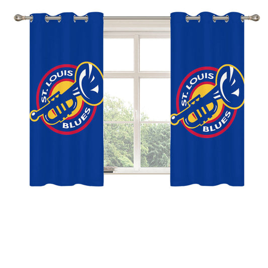 St Louis Blues Symbol Peach Skin Window Curtains