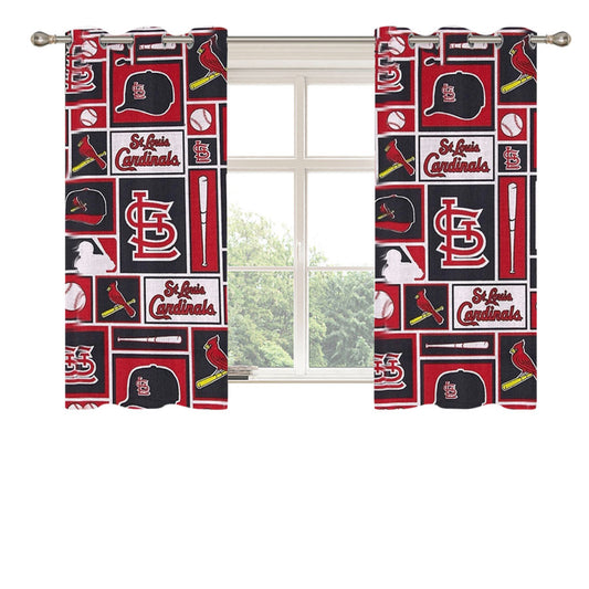 St Louis Cardinals Baseball Peach Skin Window Curtains