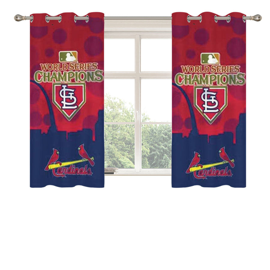 St Louis Cardinals Champ Silhouette Peach Skin Window Curtains