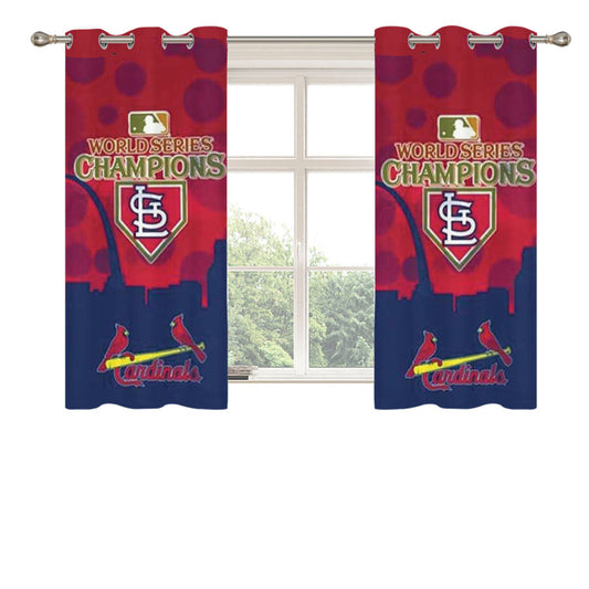 St Louis Cardinals Champ Silhouette Peach Skin Window Curtains