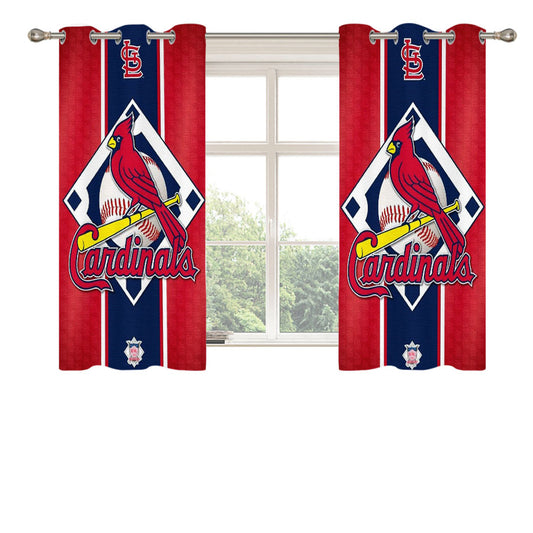 St Louis Cardinals Logo Jersey Peach Skin Window Curtains