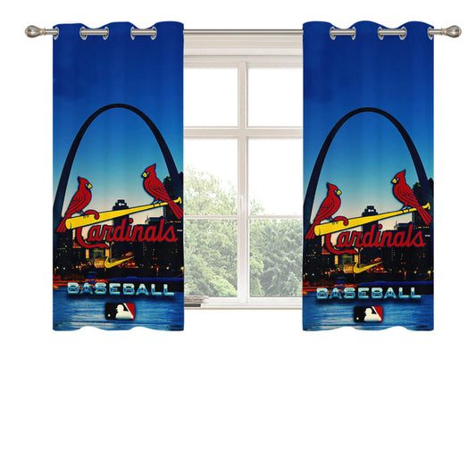 St Louis Cardinals Mlb Baseball Peach Skin Window Curtains