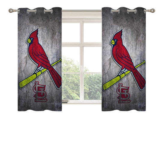 St Louis Cardinals Stone Logo Nfl Peach Skin Window Curtains