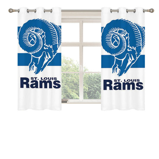 St Louis Rams Logo Over Stripes Peach Skin Window Curtains