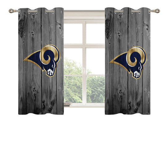 St Louis Rams Nfl Logo Dark Wood Wallpaper Peach Skin Window Curtains