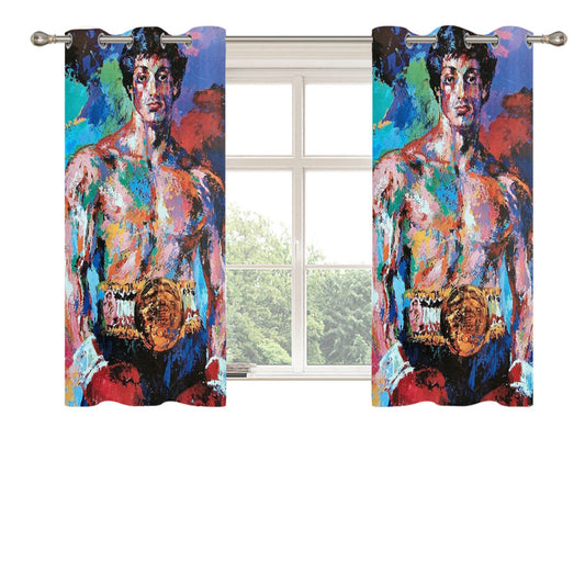 Stallone Rocky Balboa Art Peach Skin Window Curtains