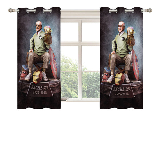 Stan Lee Marvel Comics Of Thanos Peach Skin Window Curtains