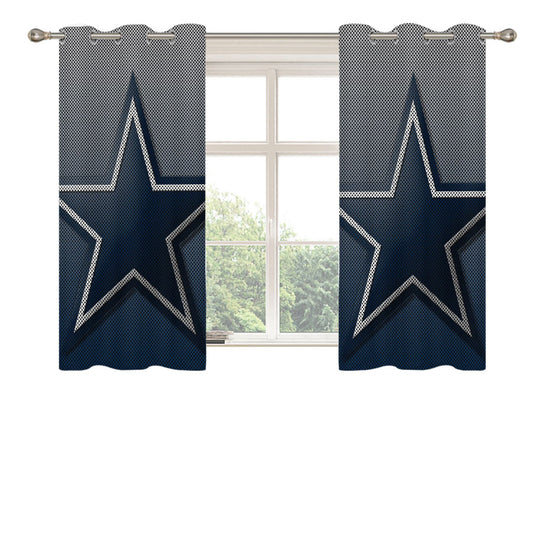 Star Dallas Cowboy Carbon Fiber Logo Peach Skin Window Curtains