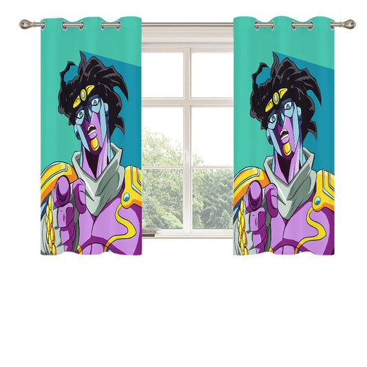 Star Platinum Jojo Bizarre Peach Skin Window Curtains