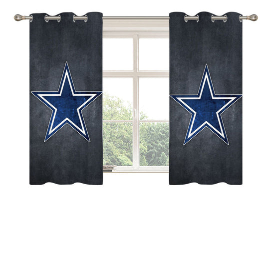 Star Symbol Dallas Cowboys Peach Skin Window Curtains