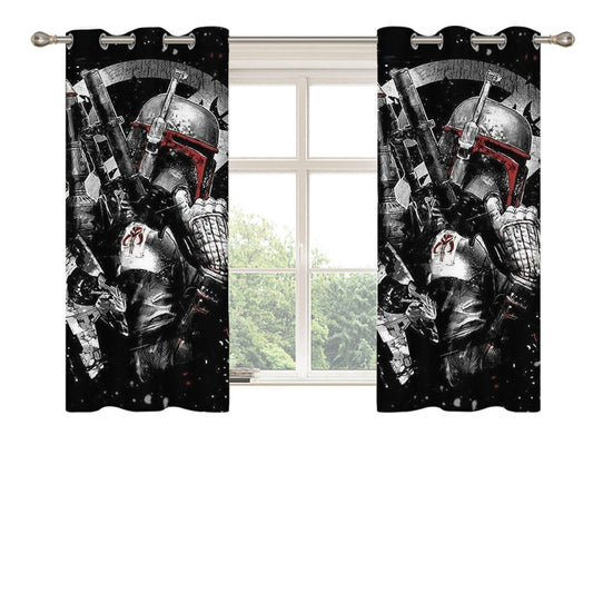 Star Wars Boba Fett Art Peach Skin Window Curtains