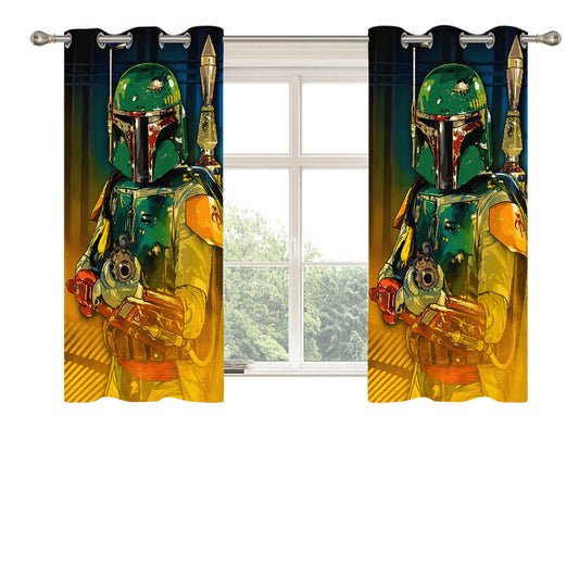 Star Wars Boba Fett Guard Peach Skin Window Curtains
