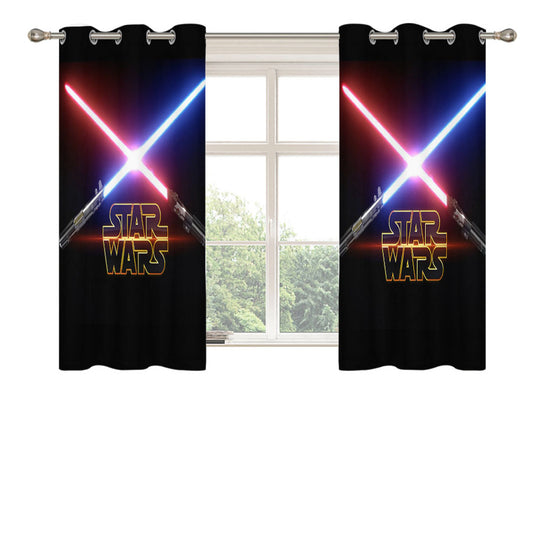 Star Wars Dark Side Vs Light Side Peach Skin Window Curtains