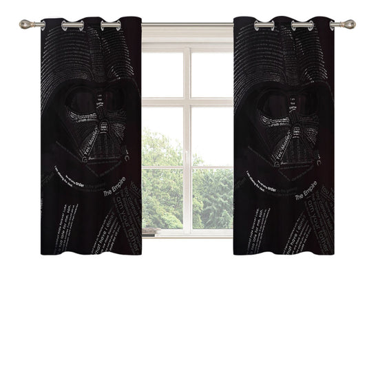 Star Wars Darth Vader Mask Typography Peach Skin Window Curtains