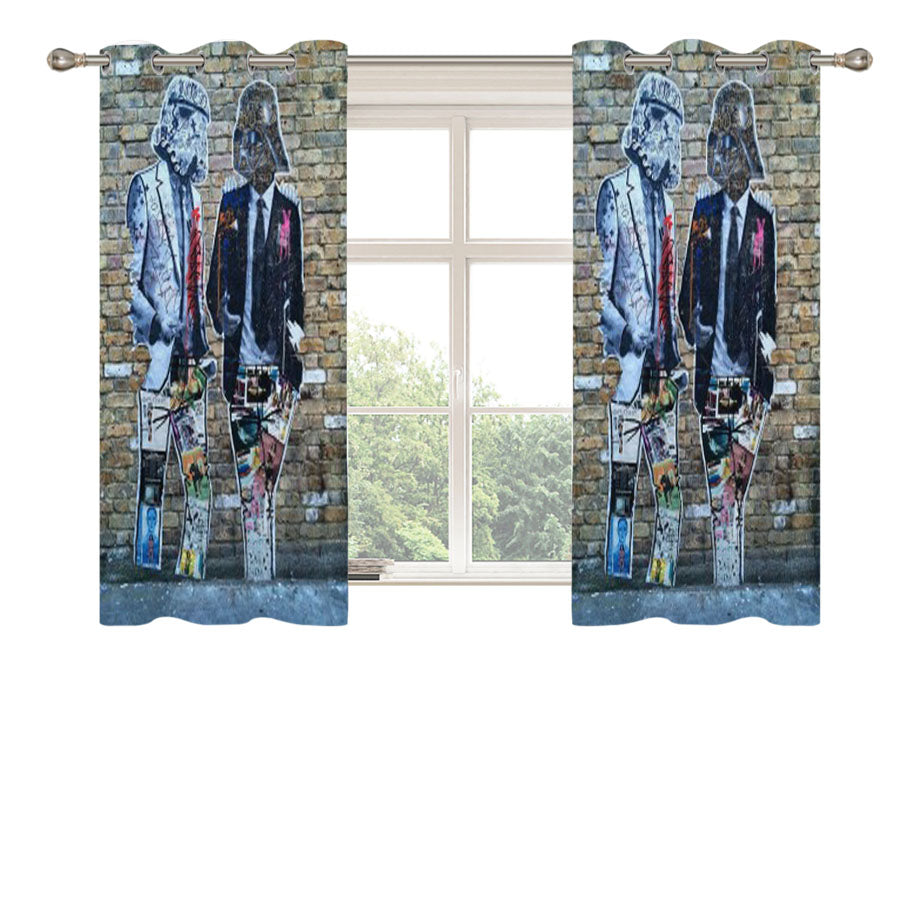 Star Wars Darth Vader Street Art Peach Skin Window Curtains