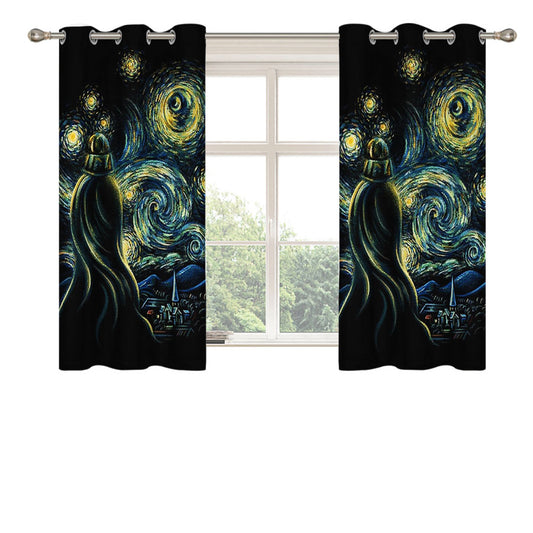 Star Wars Darth Vader Van Gogh Peach Skin Window Curtains