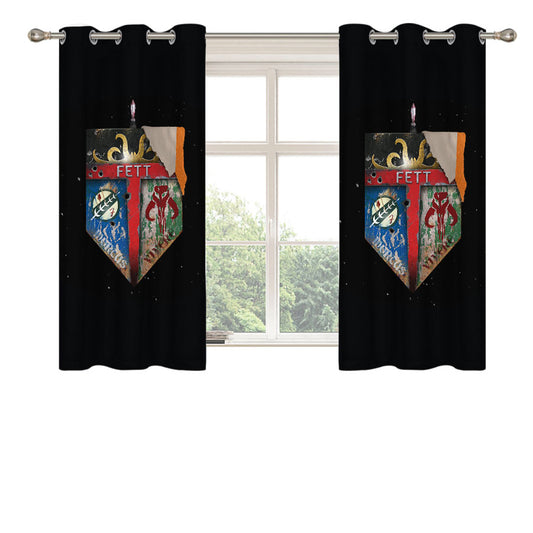 Star Wars Fett Army Family Peach Skin Window Curtains
