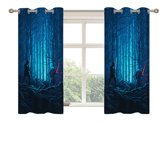 Star Wars Finn Vs Kylo Ren Peach Skin Window Curtains
