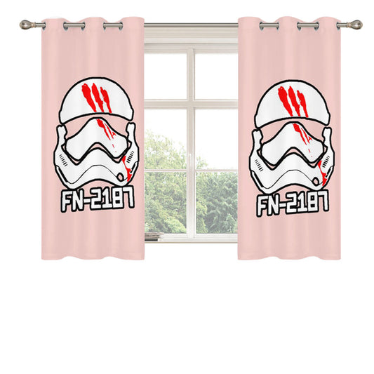 Star Wars Fn 2187 Movies Finn Storm Trooper Graphic Pink Peach Skin Window Curtains