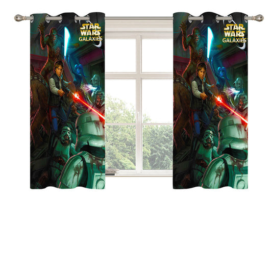 Star Wars Galaxies Peach Skin Window Curtains