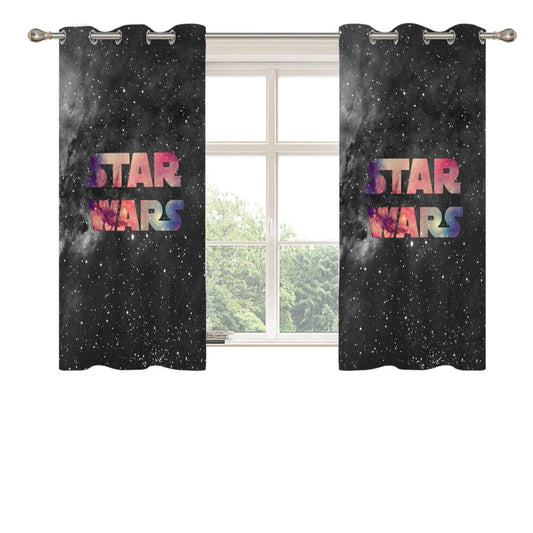 Star Wars Galaxy Black Peach Skin Window Curtains