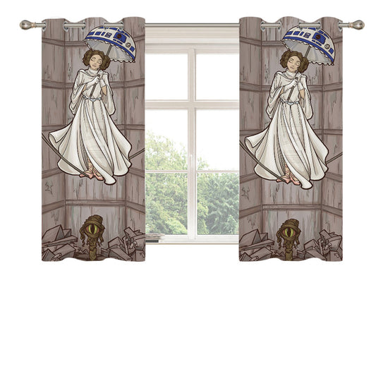 Star Wars Haunted Peach Skin Window Curtains