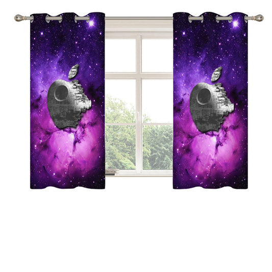 Star Wars Inspired Death Star Apple In Galaxy Peach Skin Window Curtains
