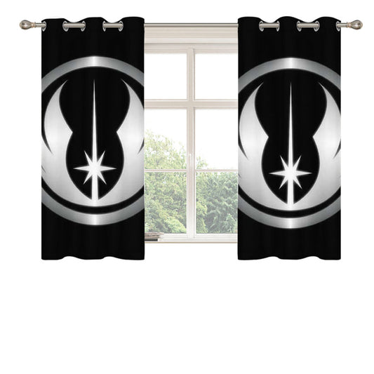 Star Wars Jedi Symbol Fade Peach Skin Window Curtains