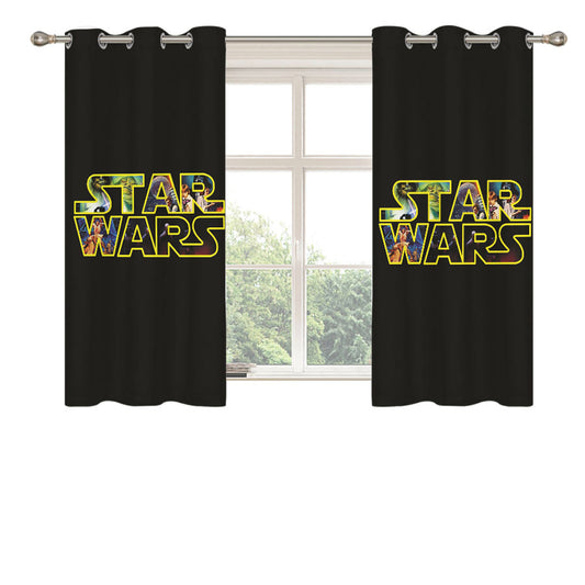 Star Wars Logo Peach Skin Window Curtains