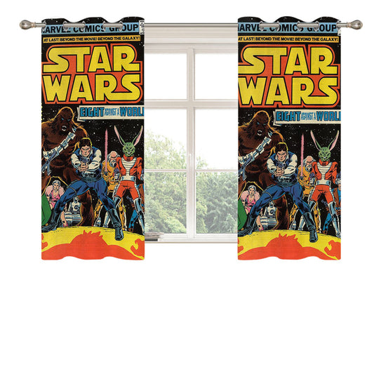 Star Wars Marvel Group Peach Skin Window Curtains