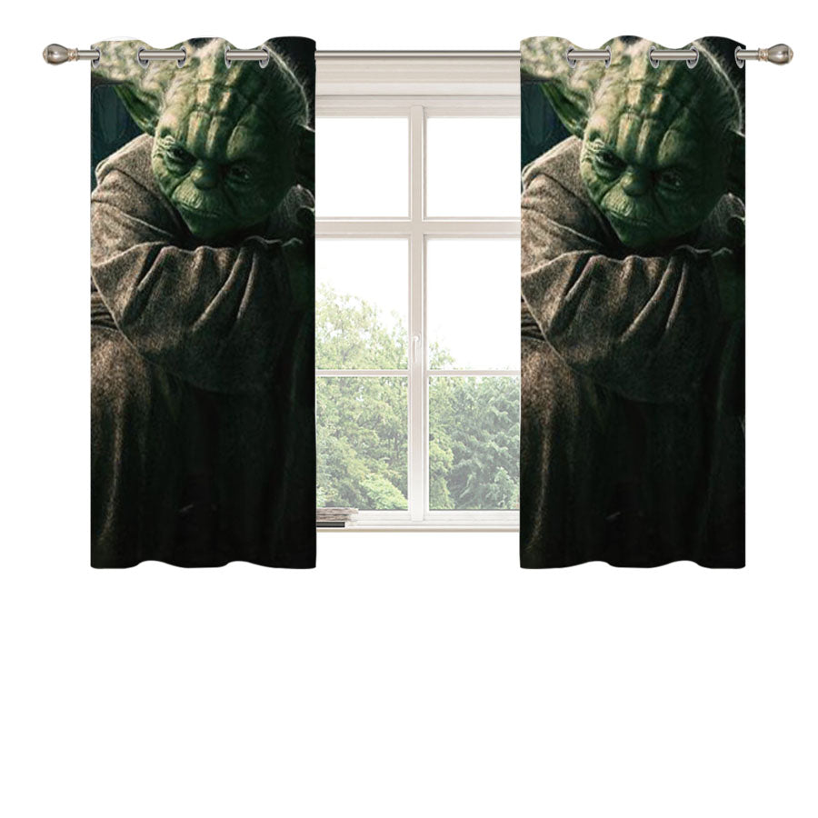 Star Wars Master Yoda Jedi Peach Skin Window Curtains