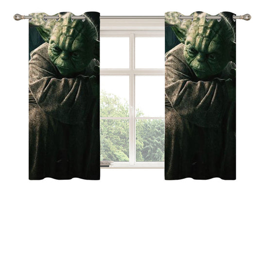 Star Wars Master Yoda Jedi Peach Skin Window Curtains