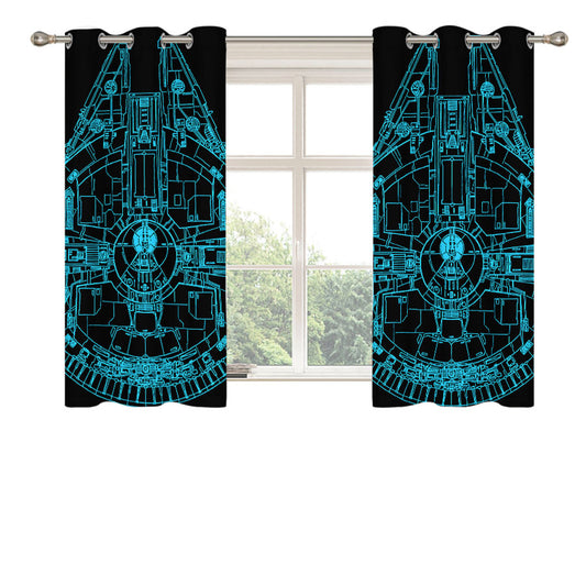 Star Wars Millenium Falcon Peach Skin Window Curtains
