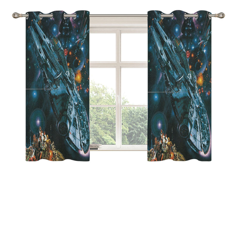 Star Wars Millennium Falcon Galaxy Peach Skin Window Curtains