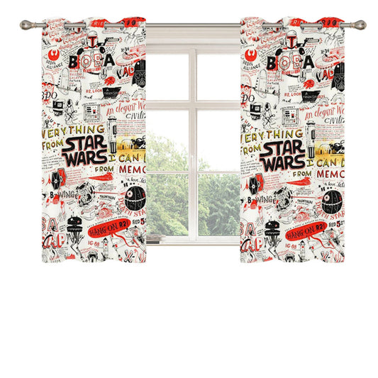 Star Wars Quote Collage Peach Skin Window Curtains
